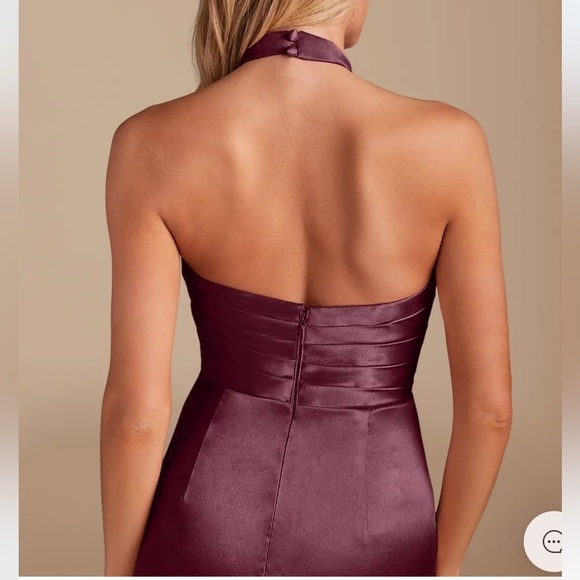 AZAZIE JEMMA
Cabernet Sheath Pleated Metallic Satin Dress Sz A14 - Picture 2 of 12